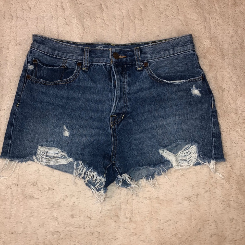 Free People High Rise Jean Cutoff Shorts